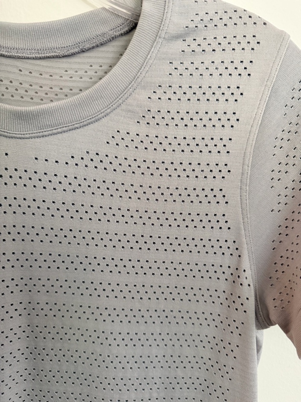 lululemon athletica Light silver gray Perforated Short Sleeve Tee